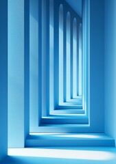 minimalistic background, bright blue color scheme, simple shapes, geometric forms