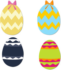 illustration of a set of colored eggs. Spring holiday, Easter.