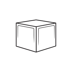 Box icon. Outline icon on white background. Vector illustration