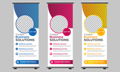 Modern and creative multiple business roll up banner design