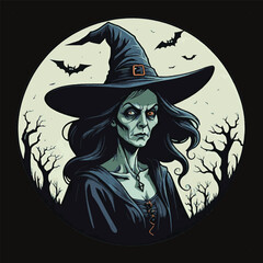 vector isolated of witch