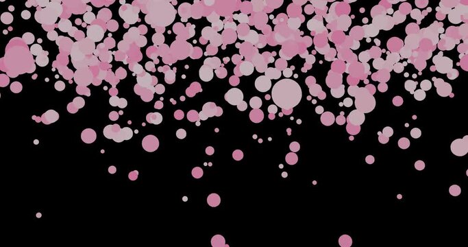 抽象的な無数のカラーボール、動画４K背景透過対応：花、桜
