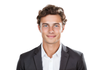  smiling businessman isolated on transparent background.