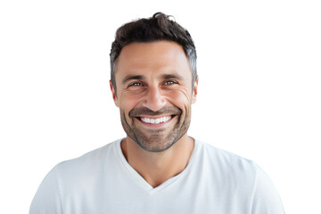 Obraz premium smiling businessman isolated on transparent background.