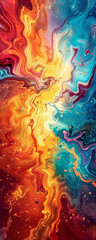 Fototapeta premium Close-up of Earth during Solar Storm in Colorful Surrealist Style Gen AI