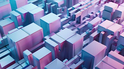 Abstract geometric patterns inspired by online commerce platforms, 3D render