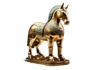 Fototapeta na wymiar Golden statues in Egyptian style, various shapes, type 46