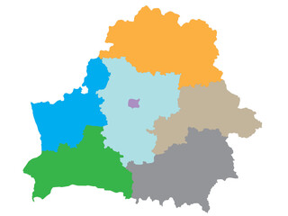 Outline of the map of Belarus with regions