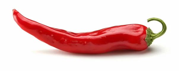 Foto op Aluminium red hot chili pepper isolated on white © paul