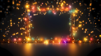Obraz premium Bokeh decorative lights frame