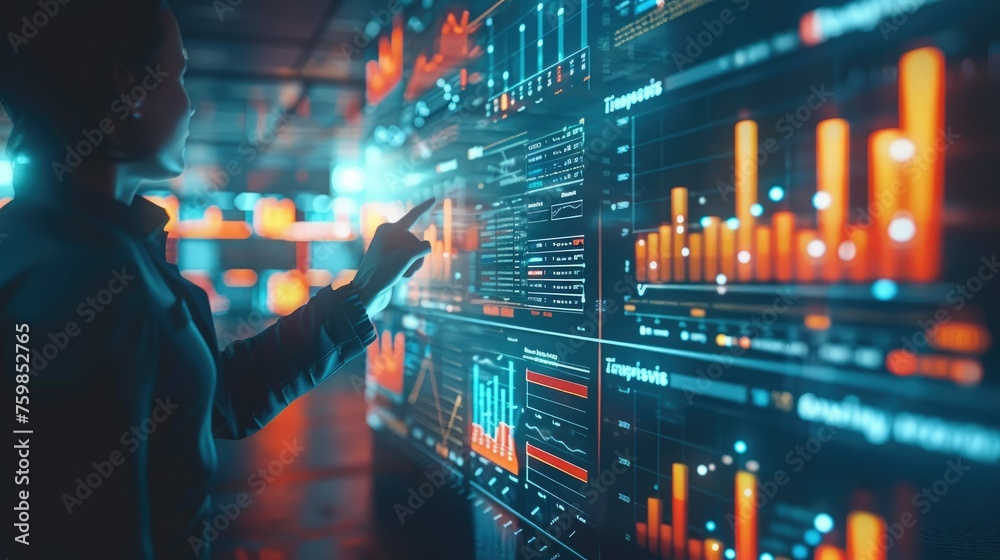 Aufkleber business trend forecast data analytics. generative ai.