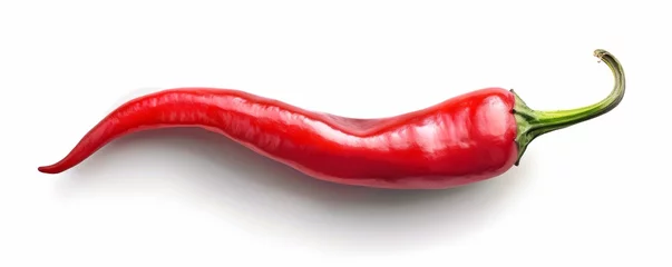 Fotobehang red hot chili pepper isolated on white © paul