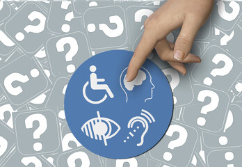 Disabled, Disability Signs, Icons are Visual Presentation - Visual Design.