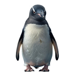 Small Penguin Standing on Hind Legs. Transparent PNG Background