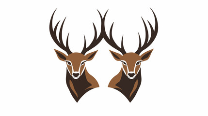 Vector Illustration of Deer Head Logo flat vector is