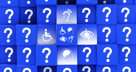 Disabled, Disability Signs, Icons are Visual Presentation - Visual Design.