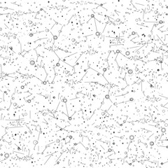 Obraz premium Abstract star cluster seamless pattern vector
