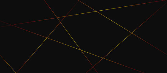 Abstract red and gold lines on black background. Luxury black background paper cut style with black and gold line. triangles background modern design. Vector illustration.	