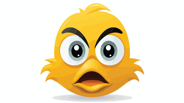 Yellow duck face. flat vector isolated on white background