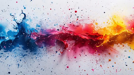 An explosion of color with smooth transitions between blue and pink with orange and yellow on the canvas.
Concept: contemporary art, interior design or creative inspiration.