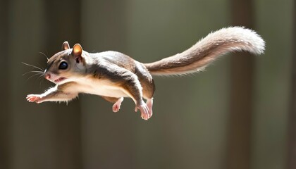 A Flying Squirrel With Its Legs Splayed Out As It