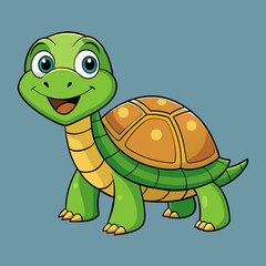 Fototapeta premium Turtle, tortoise, tortoise, turtledove, sea turtle, turtledove, mascot, pet, cartoon, pretty, cute, draw, art, wildlife, character, vector, illustration