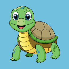 Fototapeta premium Turtle, tortoise, tortoise, turtledove, sea turtle, turtledove, mascot, pet, cartoon, pretty, cute, draw, art, wildlife, character, vector, illustration