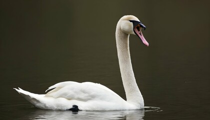 A Swan With Its Beak Open Vocalizing A Soft Melo
