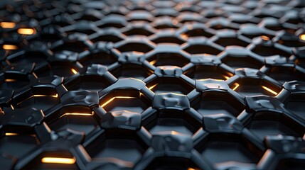 A high-tech armor surface with hexagonal patterns and energy channels