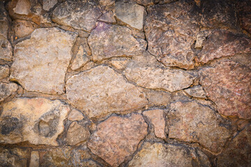 Stone wall texture background - with stones of different sizes 2