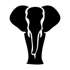 A simple and elegant silhouette of an elephant, standing alone