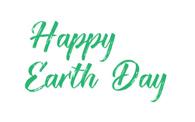 Happy Earth Day Creative Cursive Black Color handwritten lettering on white background.