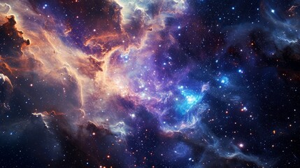 Fototapeta premium Cosmos with stars, nebula and galaxies, abstract space background 