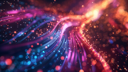 Obraz premium A colorful, swirling line of light with a purple and blue section