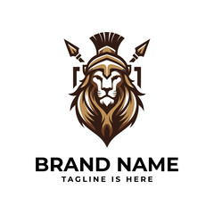 Lion Spartan logo: Combines the courage and strength of a lion with the resilience and warrior spirit of a Spartan, symbolizing power, valor, and determination. © Din Nasahrudin