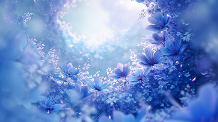 Fototapeta na wymiar Elegant Blue Flower Background