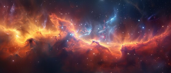 Fototapeta na wymiar Colorful space galaxy cloud nebula, Stary night cosmos. Universe science astronomy