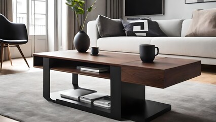 Opt for sleek and simple coffee tables with clean lines to enhance the minimalist design 