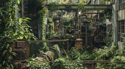 Abandoned Industrial Facility Reclaimed by Nature