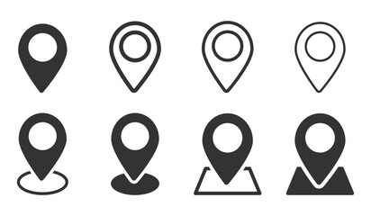 Location pin vector icons set. Trendy location pin vector icon concepts