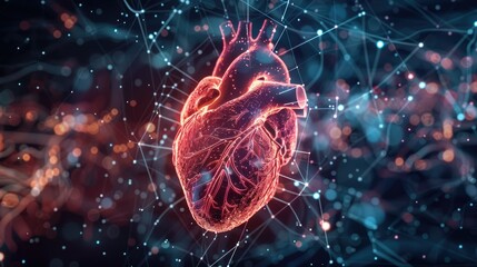 Digital Heartbeat Advanced Research Facility Visualization - obrazy, fototapety, plakaty