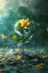 Earth Day, flower blooming,generative ai