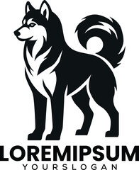 Husky Standing Vector Logo © MegaCosm