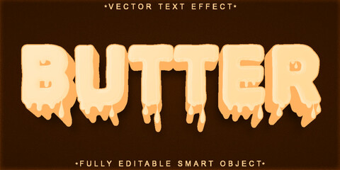 Organic Melting Butter Vector Fully Editable Smart Object Text Effect