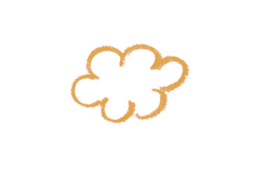 Orange pencil strokes isolated on transparent background