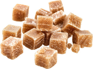 Brown sugar cubes, cut out transparent