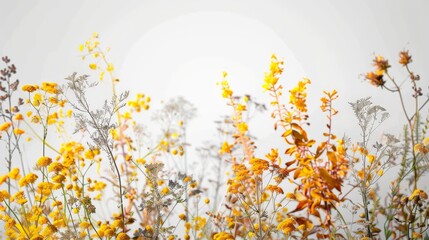 Yellow Flowers Scattered in Grass