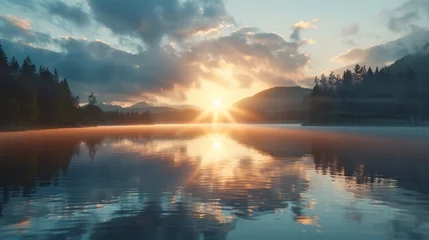  sunrise over lake © usama