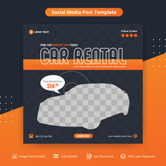Car Rental Social Media Facebook Cover Banner Template