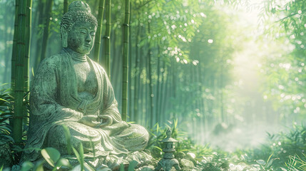 Concept of Beautiful Nature Wellness Wellbeing Good Thriving Life Green Trees Background for Zen Music Meditation Spiritual Healing Self Love 16:9